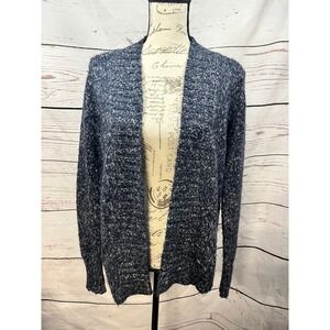 St‎ Johns Bay Women's Blue Marled Knit Cardigan Sweater Size Medium